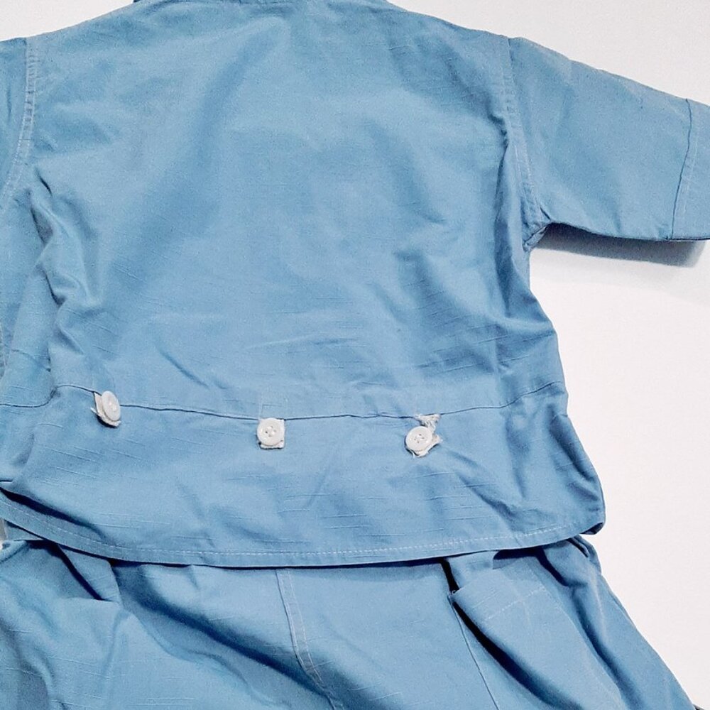 1940s True Vintage Boys Blue Cotton 2 Pc Shorts Set Playsuit Chest 29 Childs - Picture 7 of 8
